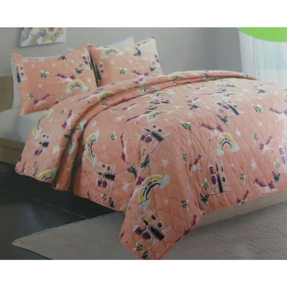IVY HILL HOME FAIRY UNICORN TWIN QUILT SHAM SET NEW! $120 - Picture 1 of 9